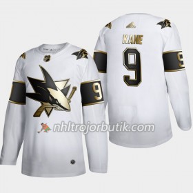 Män Ishockey San Jose Sharks tröja Evander Kane 9 Adidas 2019-20 Golden Edition Vit Authentic